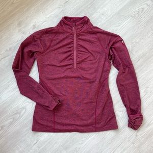 Fitted Mock Neck 1/4 Zip Running Jacket pink